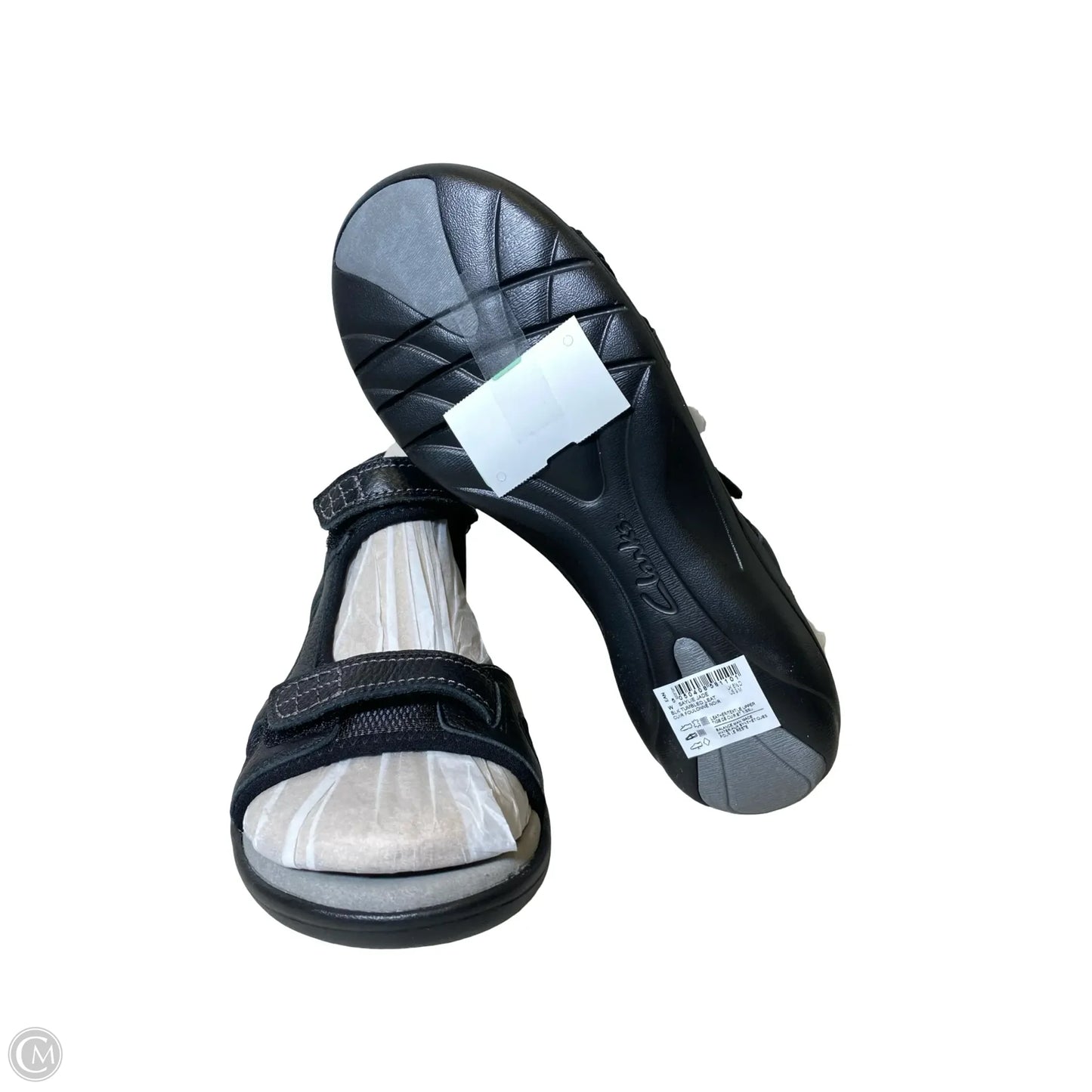 Sandals Flats By Clarks In Black, Size: 9