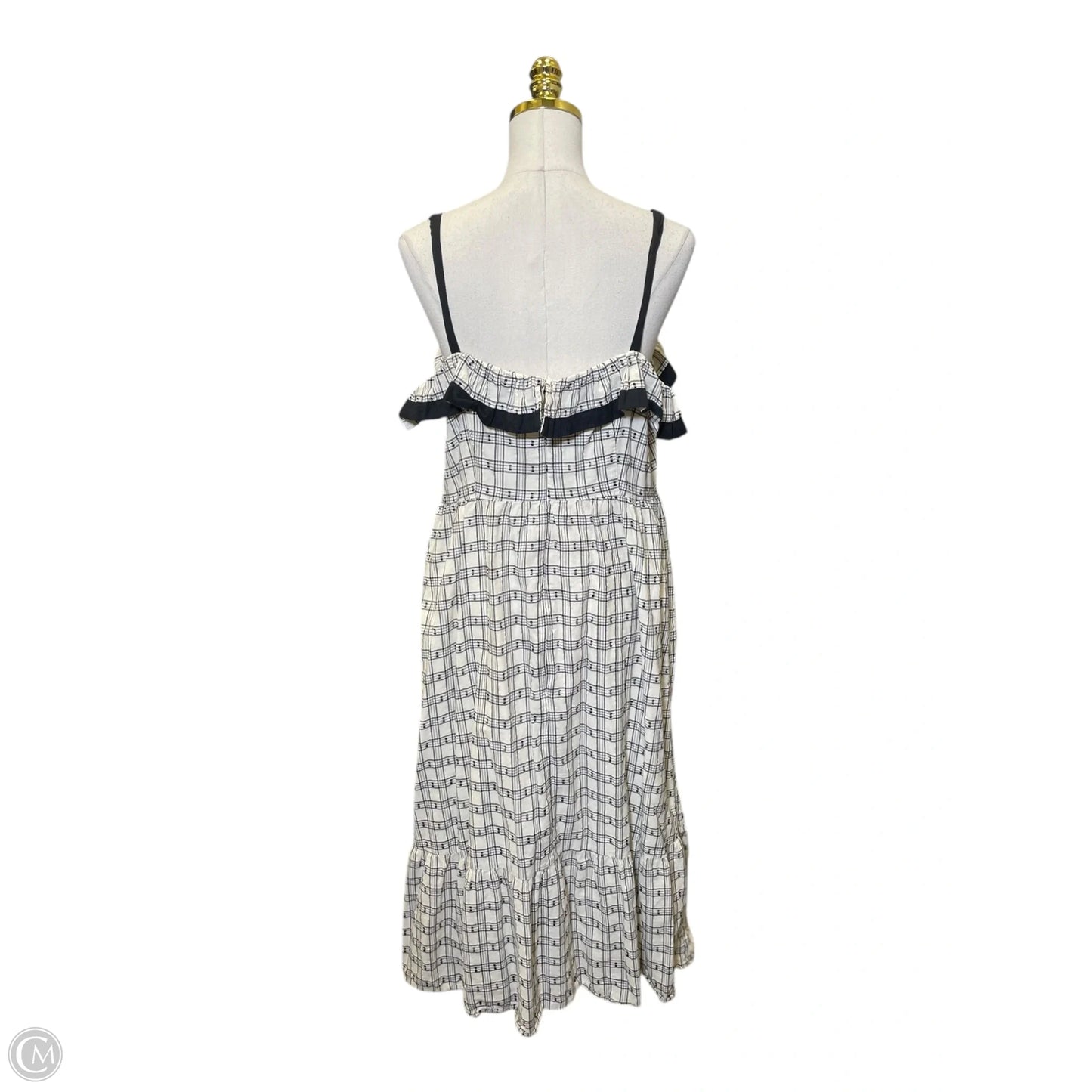 Dress Casual Maxi By Loft In Black & Cream, Size: 12