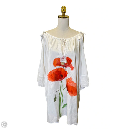 Dress Casual Midi By Misslook In Orange & White, Size: 2x