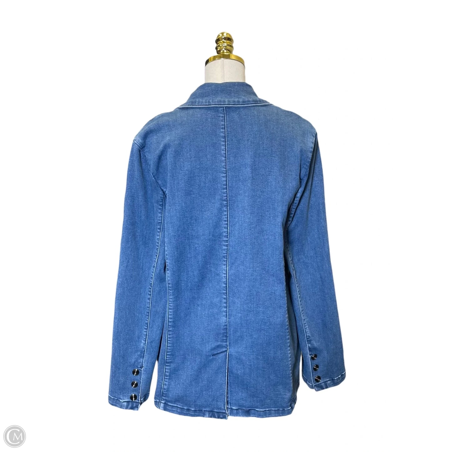 Blazer By Clothes Mentor In Blue Denim, Size: Xl