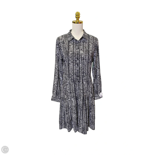 Dress Casual Midi By Calvin Klein In Black & White, Size: L