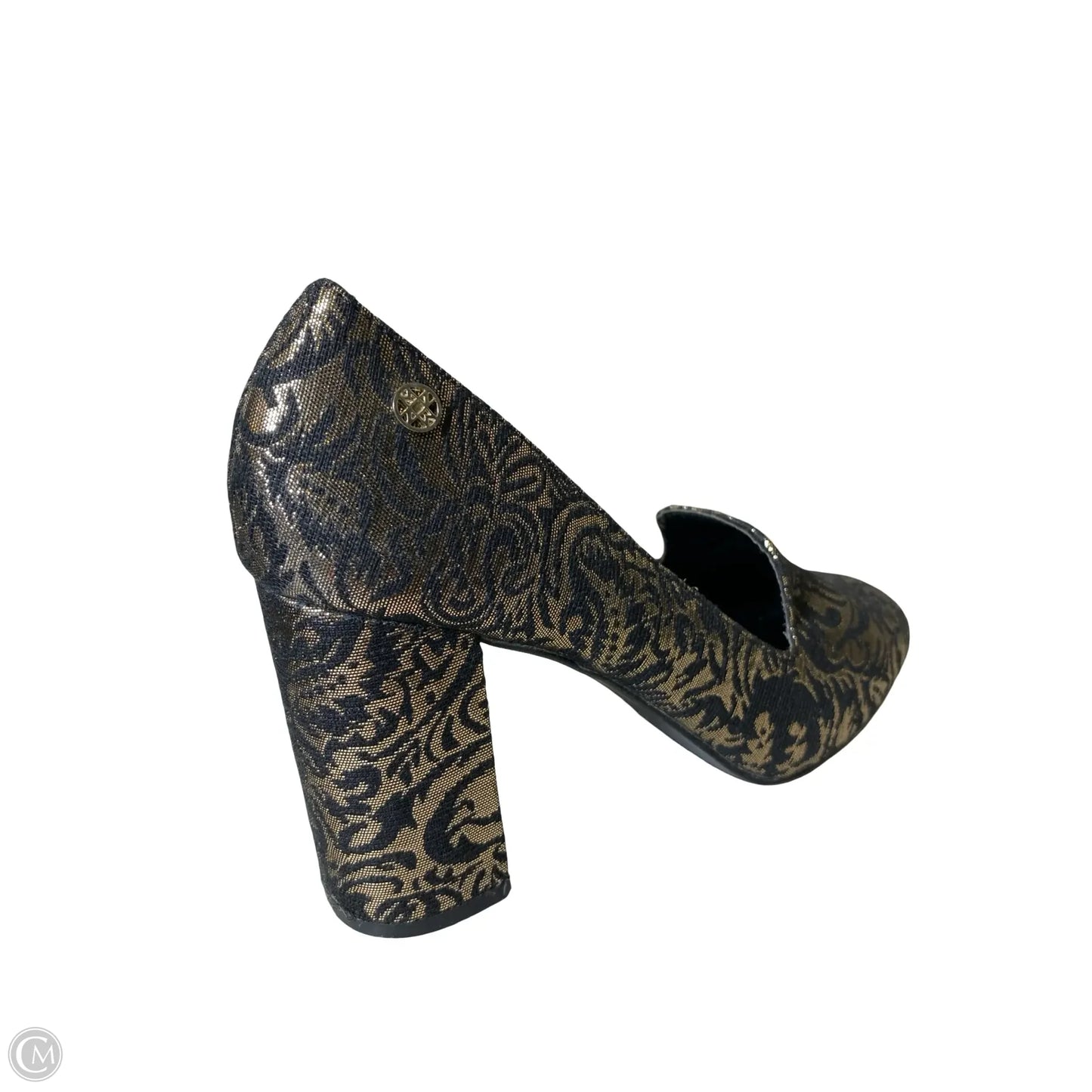 Shoes Heels Block By Nicole Miller In Black & Gold, Size: 8.5