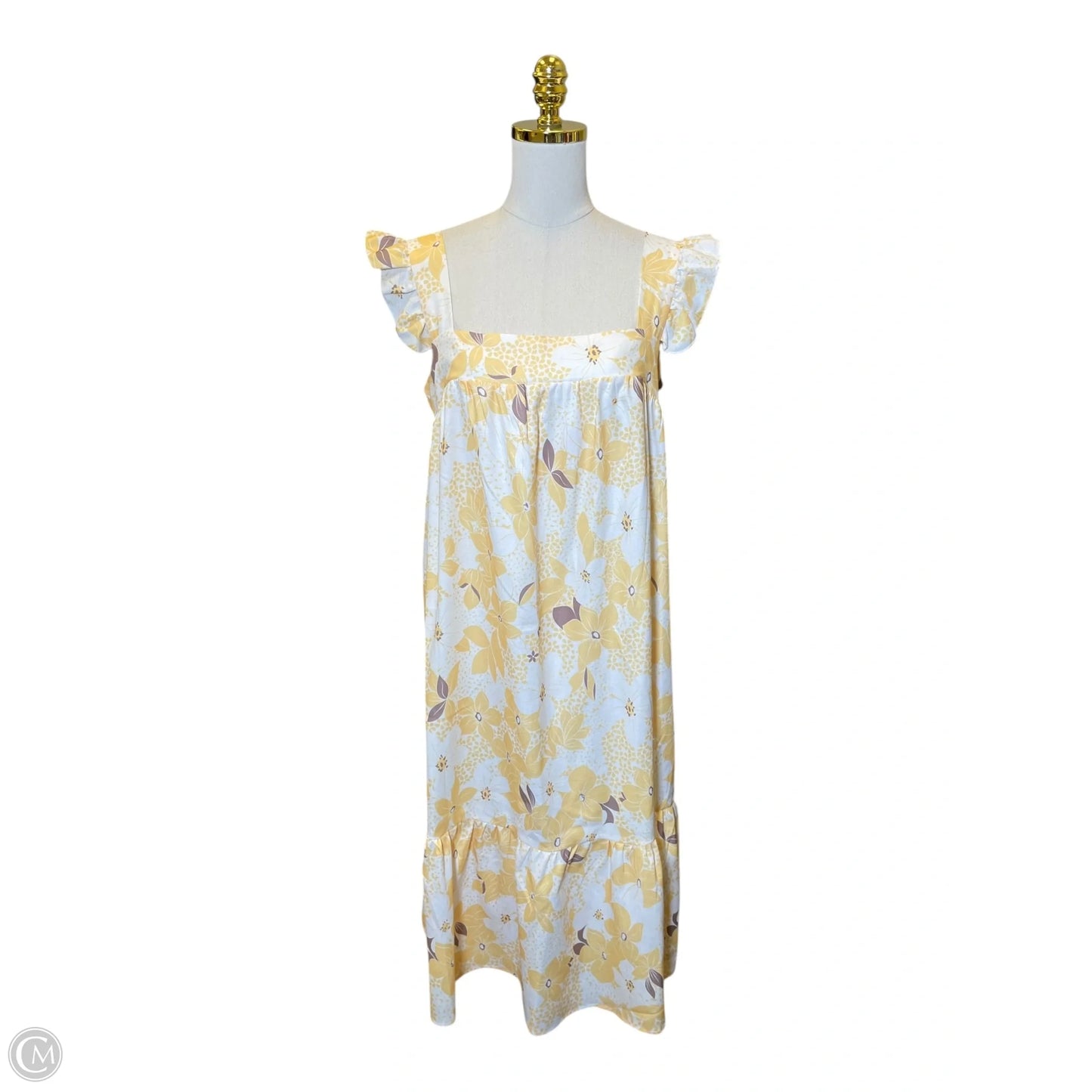 Dress Casual Midi By Clothes Mentor In Floral Print, Size: L