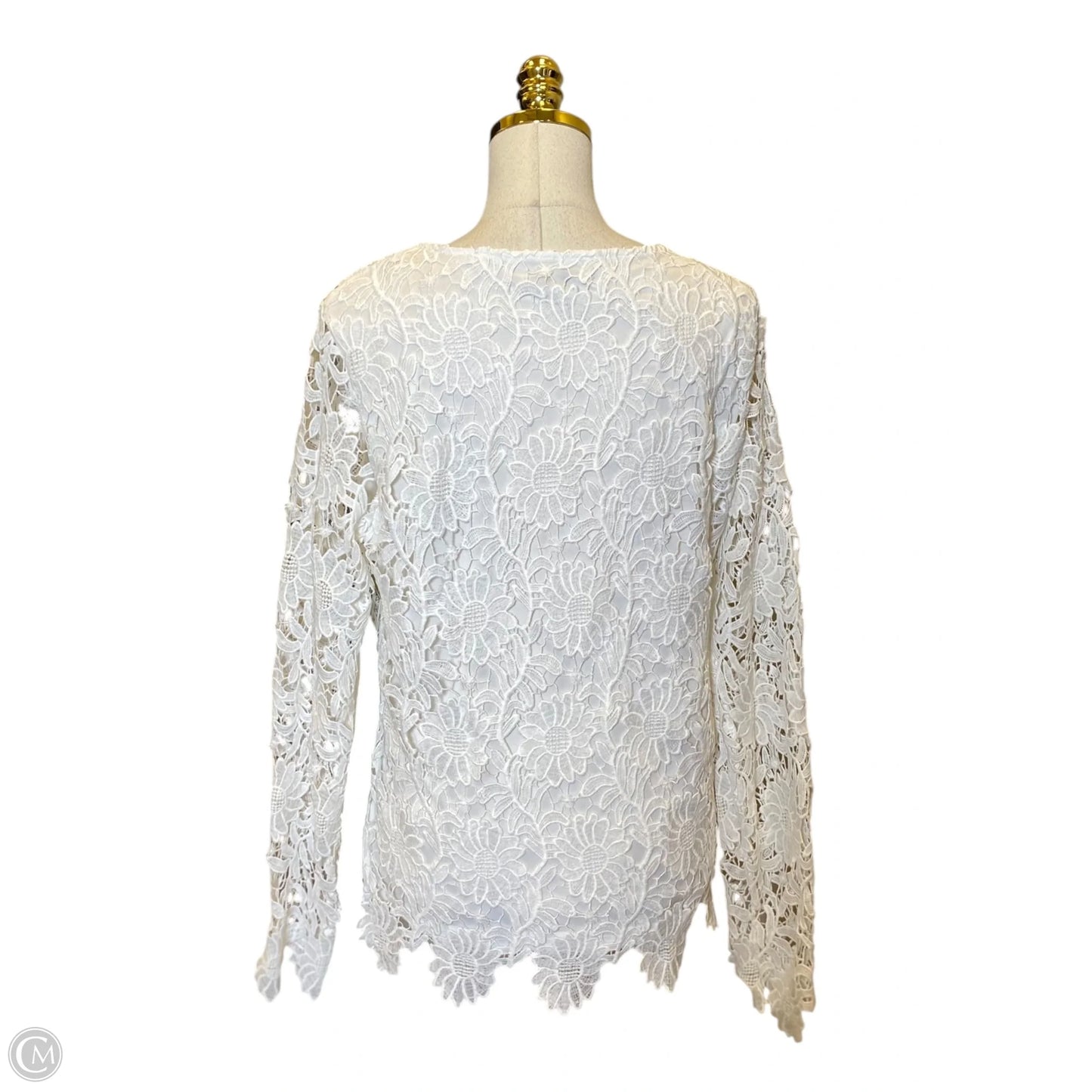 Top Long Sleeve By Baciano In White, Size: Xl