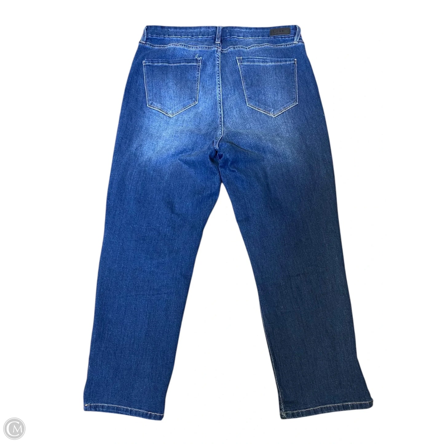 Jeans Straight By Nicole Miller In Blue Denim, Size: 14