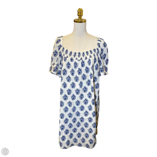 Dress Casual Midi By J. Crew In Blue & White, Size: Xl