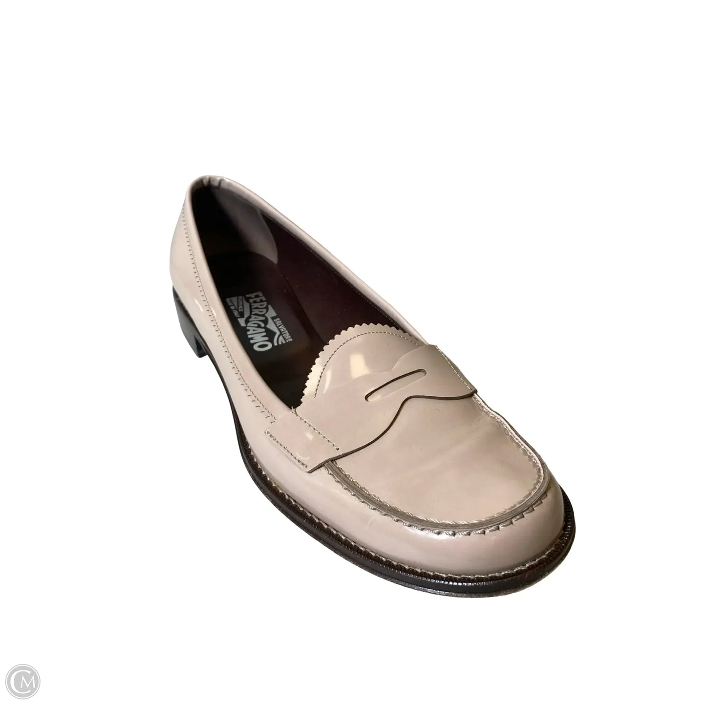 Shoes Luxury Designer By Ferragamo In Beige, Size: 10