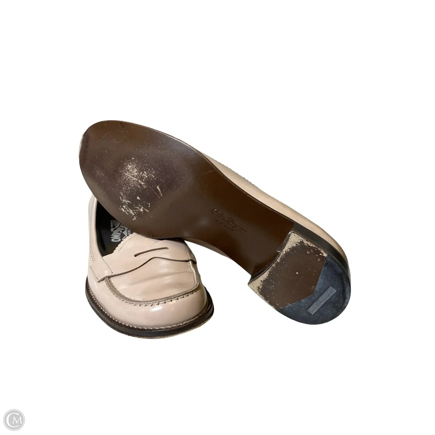 Shoes Luxury Designer By Ferragamo In Beige, Size: 10