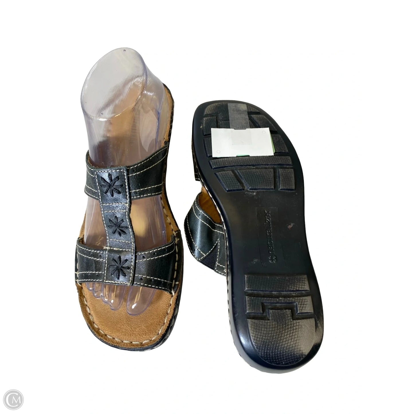 Sandals Flats By Clothes Mentor In Black, Size: 9