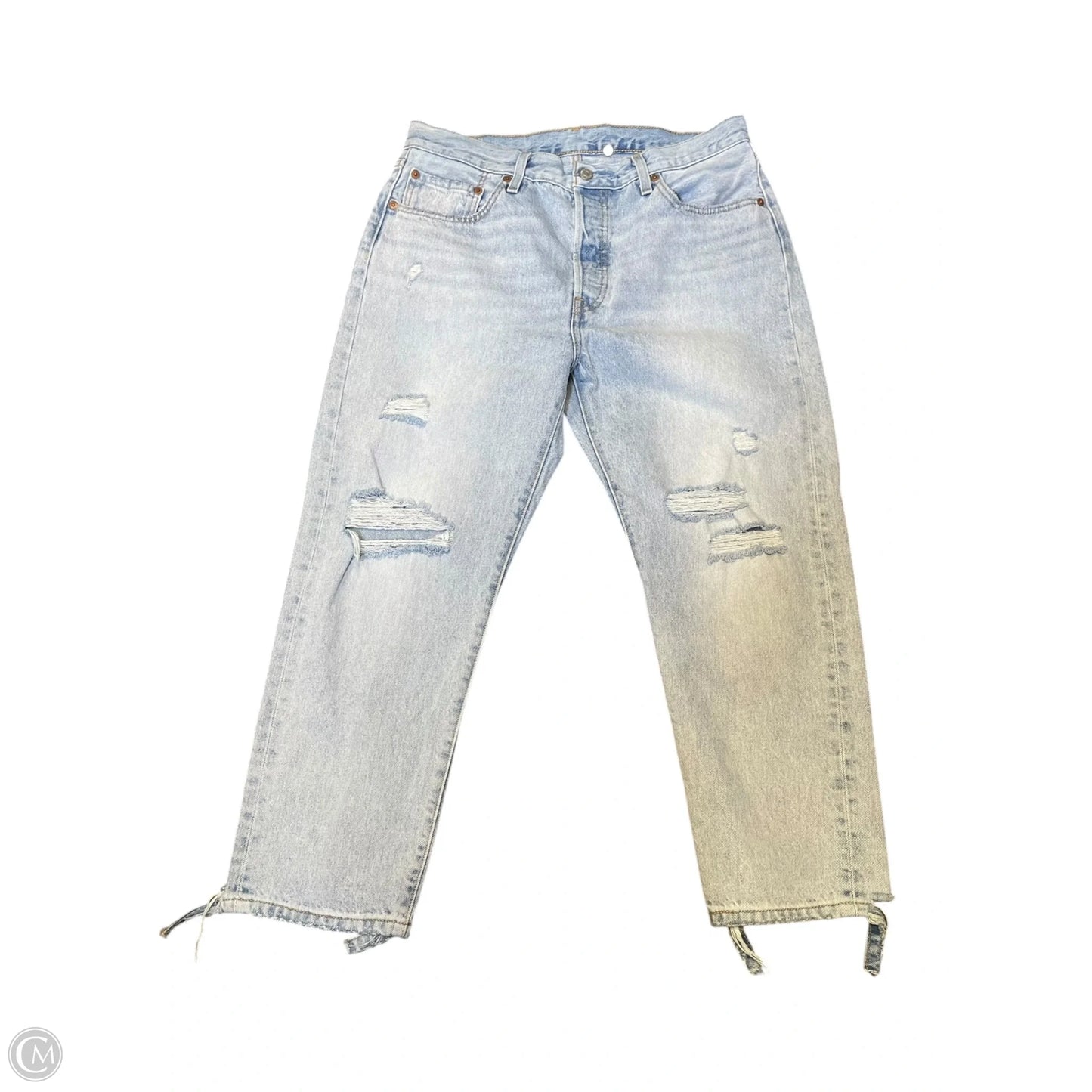 Jeans Straight By Levis In Blue Denim, Size: 14