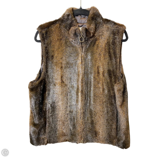 Vest Faux Fur & Sherpa By Loft In Brown, Size: Xl