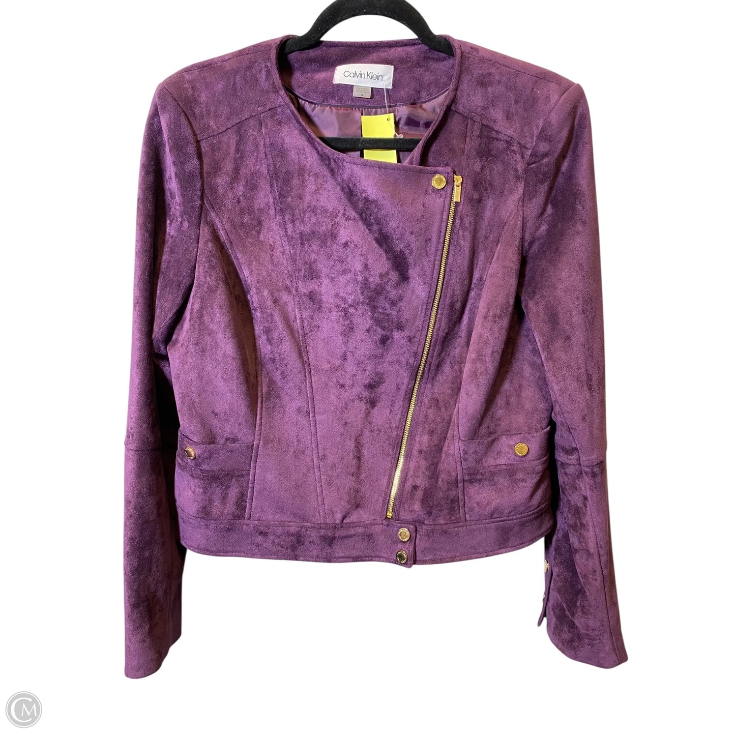 Jacket Moto By Calvin Klein In Purple, Size: 14