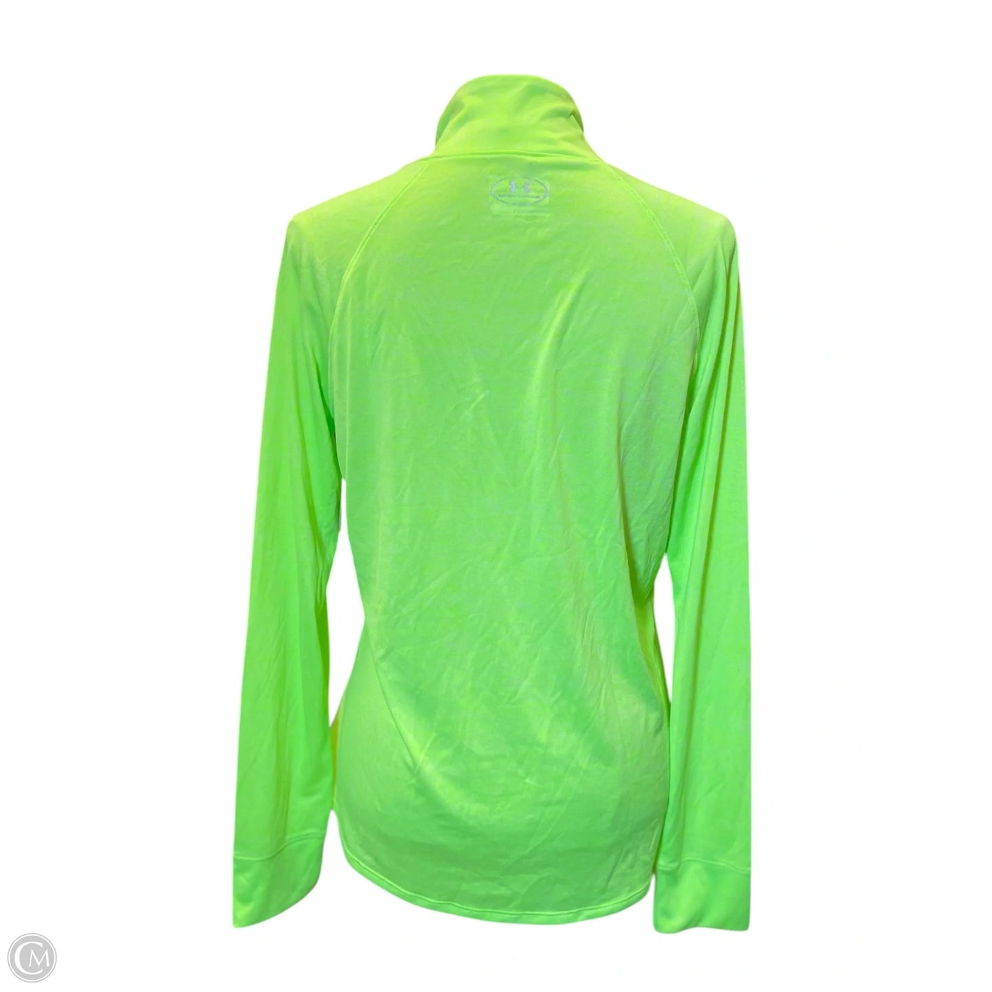 Athletic Top Long Sleeve Collar By Under Armour In Green, Size: L