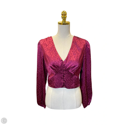 Top Long Sleeve By Milk & Honey In Purple, Size: L