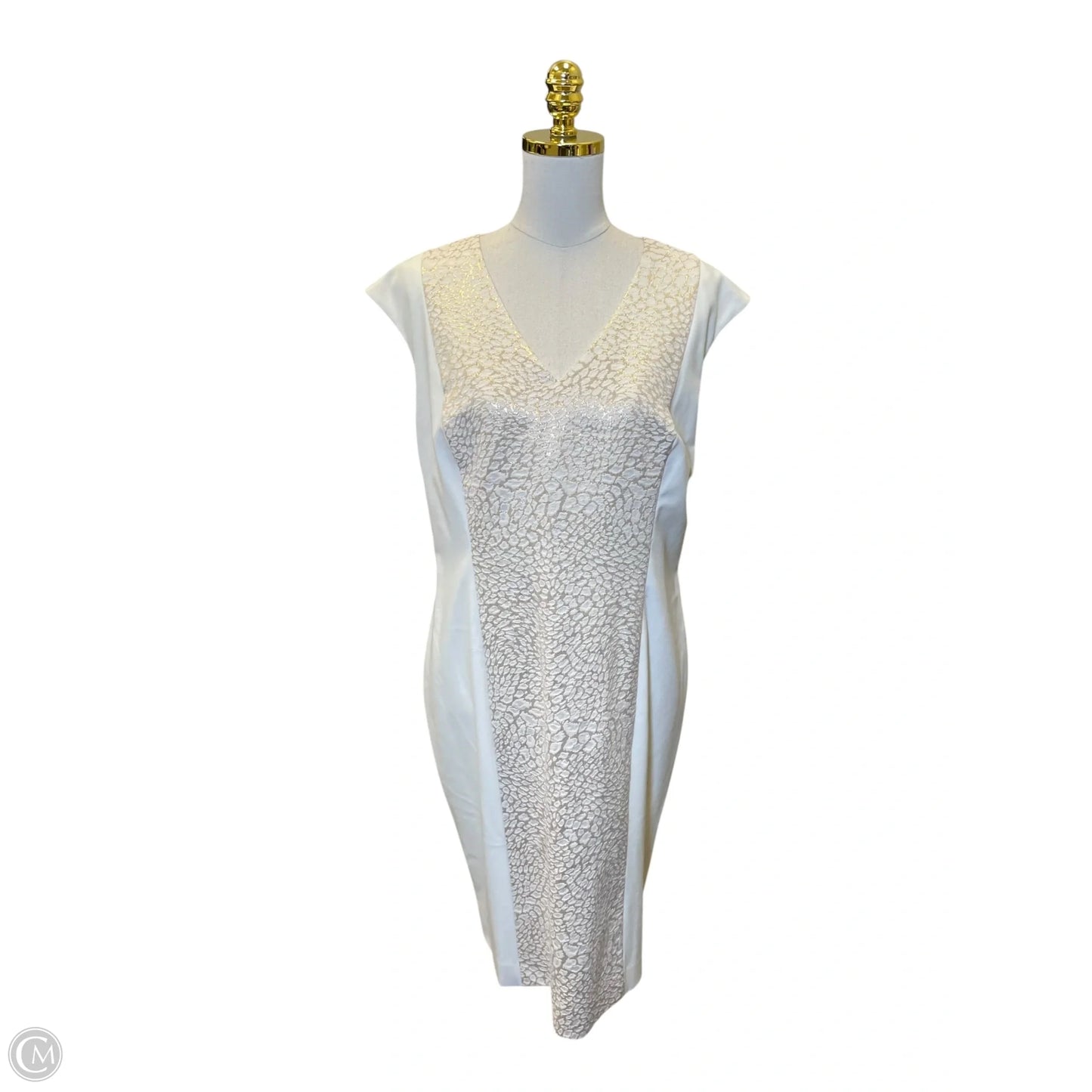 Dress Casual Midi By Calvin Klein In Cream, Size: 14