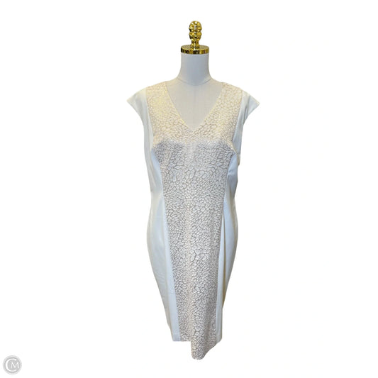 Dress Casual Midi By Calvin Klein In Cream, Size: 14
