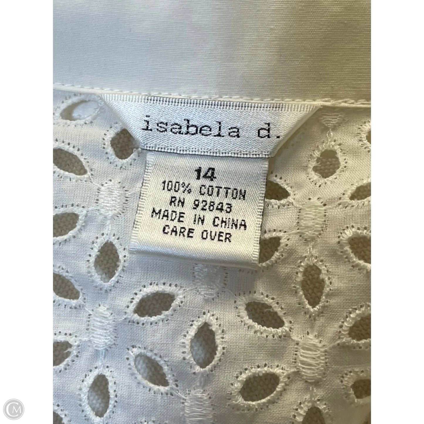Top Long Sleeve By Clothes Mentor In Cream, Size: 14