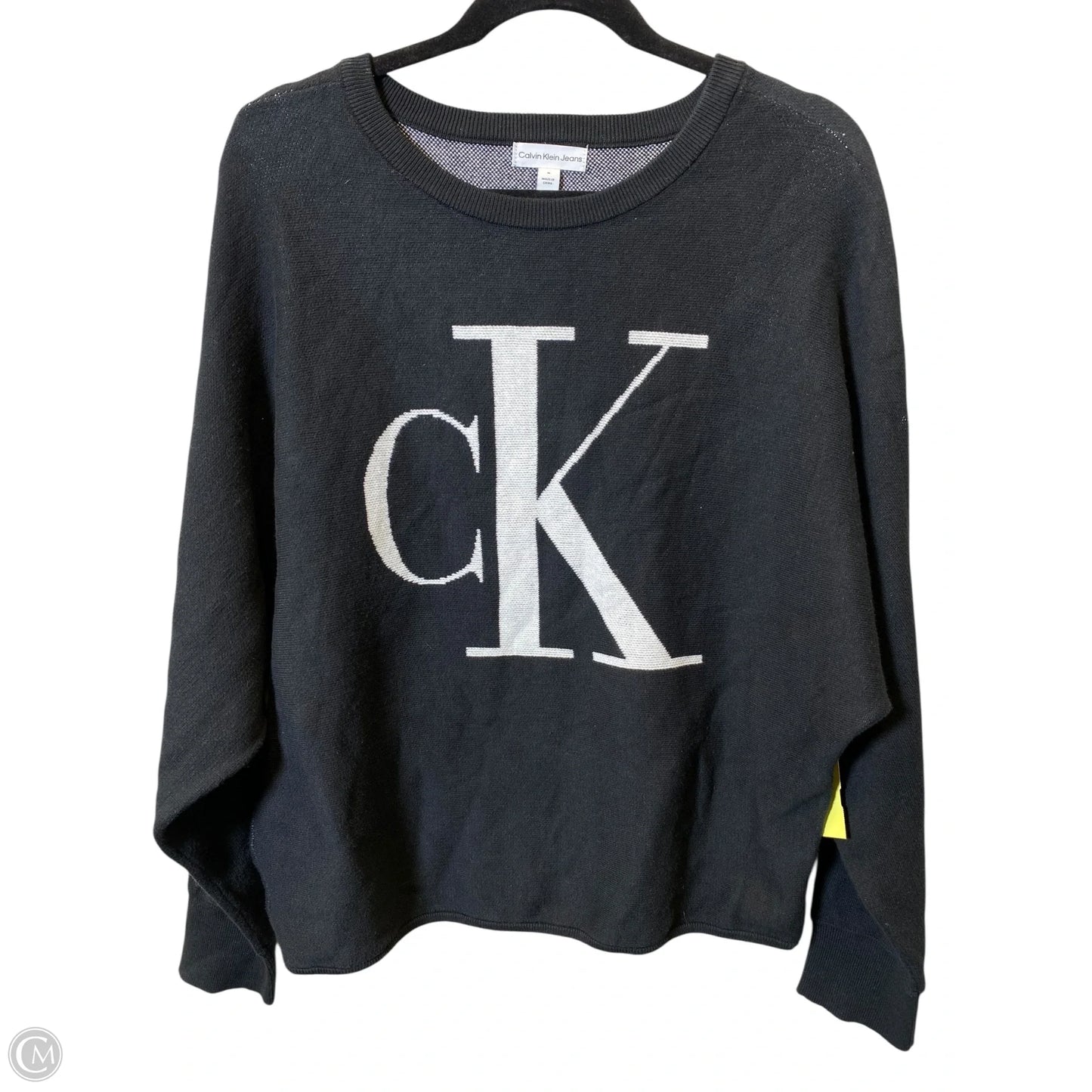 Sweater By Calvin Klein In Black & White, Size: M