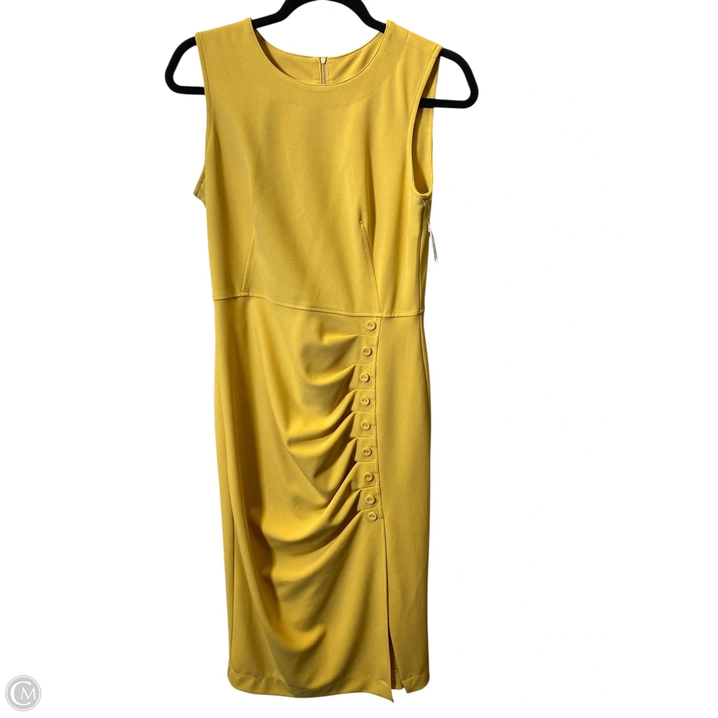 Dress Casual Midi By Calvin Klein In Yellow, Size: 6