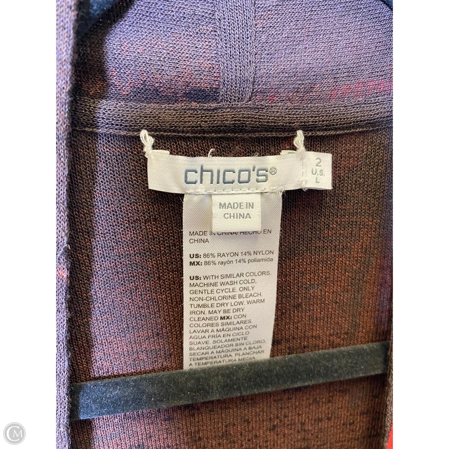 Sweater Cardigan By Chicos In Multi-colored, Size: L