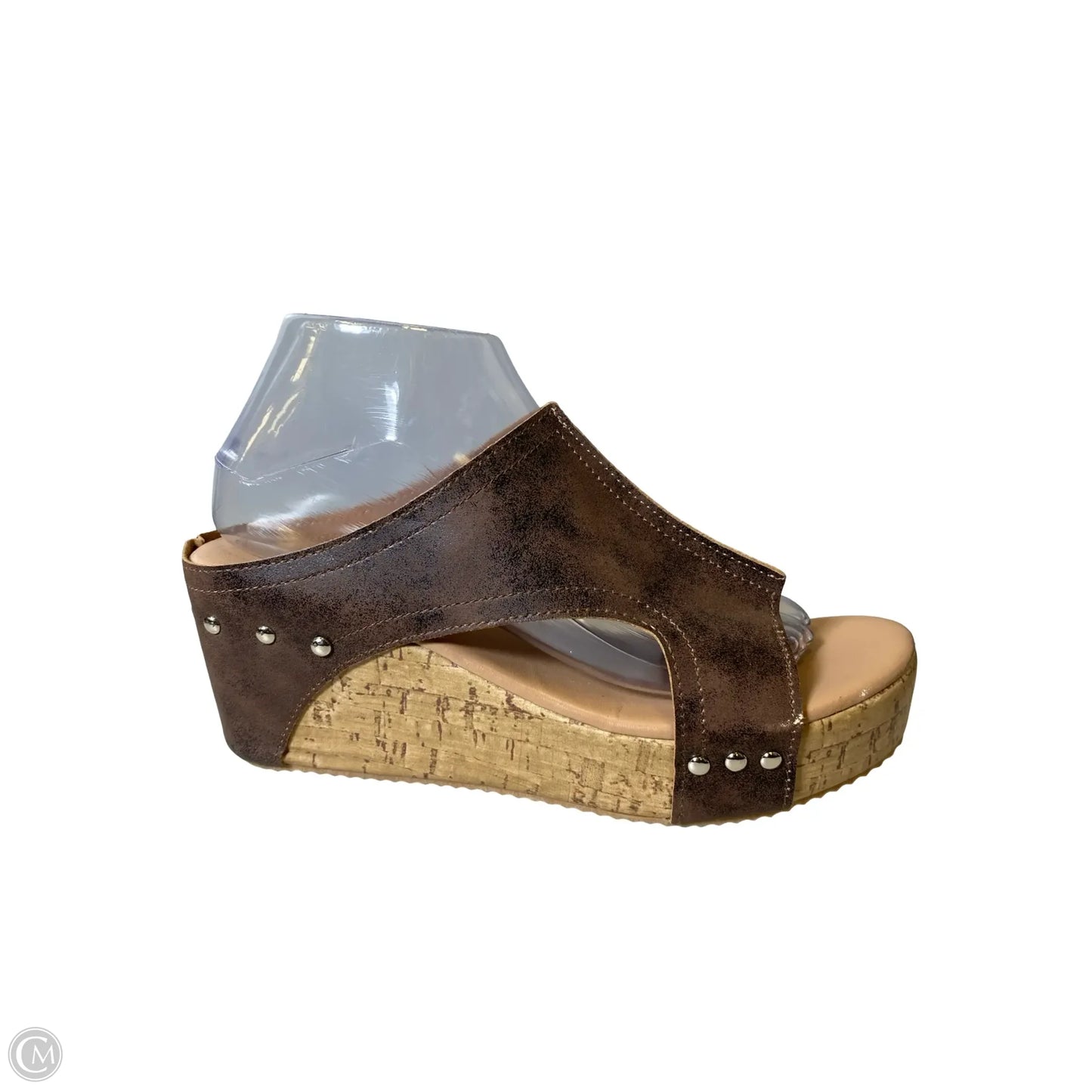 Sandals Heels Wedge By Clothes Mentor In Brown, Size: 9.5