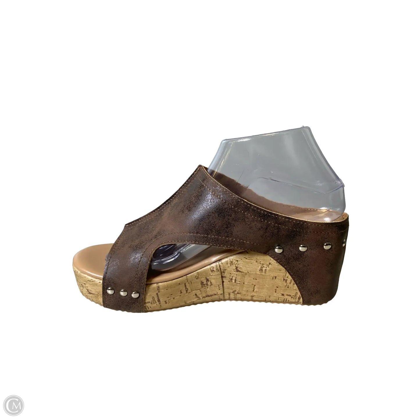 Sandals Heels Wedge By Clothes Mentor In Brown, Size: 9.5