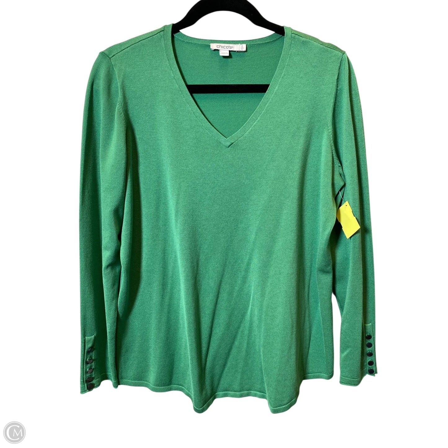 Top Long Sleeve By Chicos In Green, Size: L