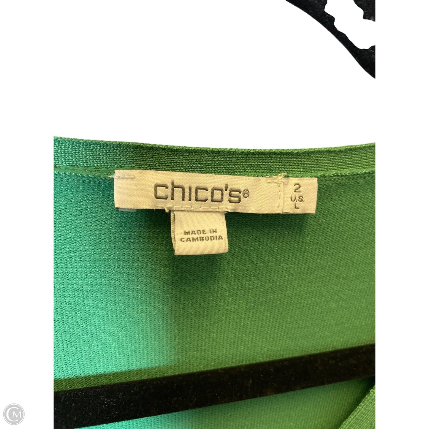 Top Long Sleeve By Chicos In Green, Size: L