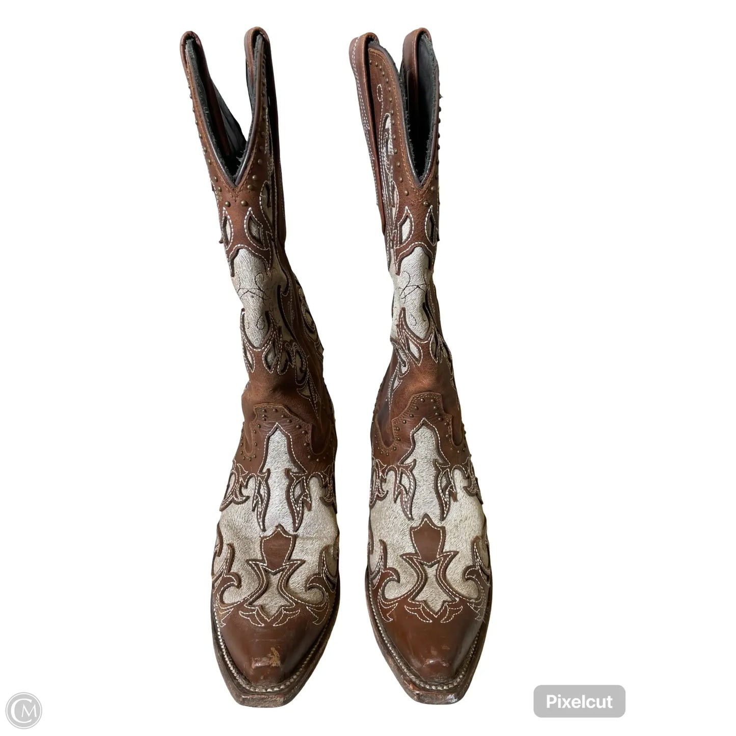 Boots Western By Clothes Mentor In Brown & Tan, Size: 8
