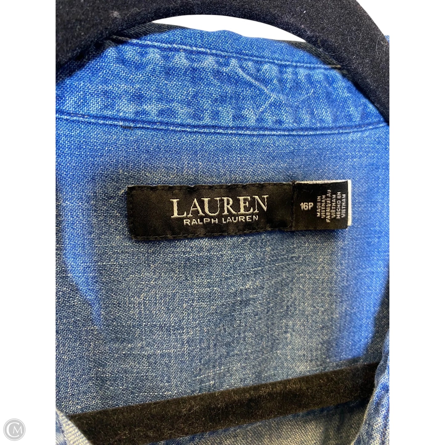 Dress Casual Midi By Lauren By Ralph Lauren In Blue Denim, Size: 16