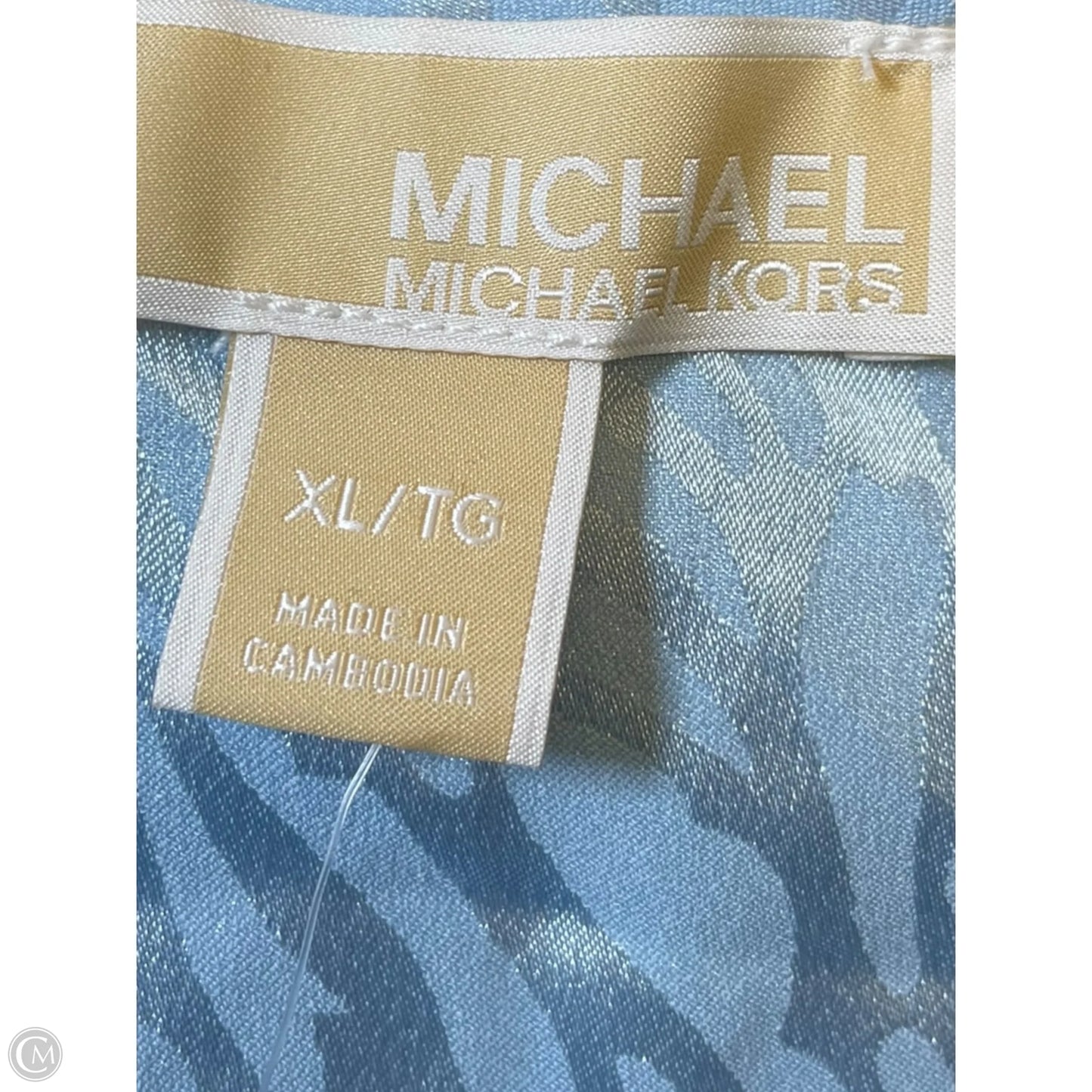 Top Short Sleeve Designer By Michael Kors In Blue, Size: Xl