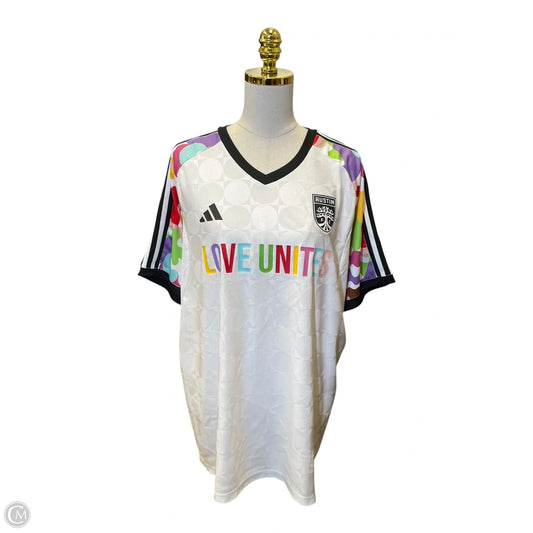 Top Short Sleeve By Adidas In Multi-colored, Size: Xl