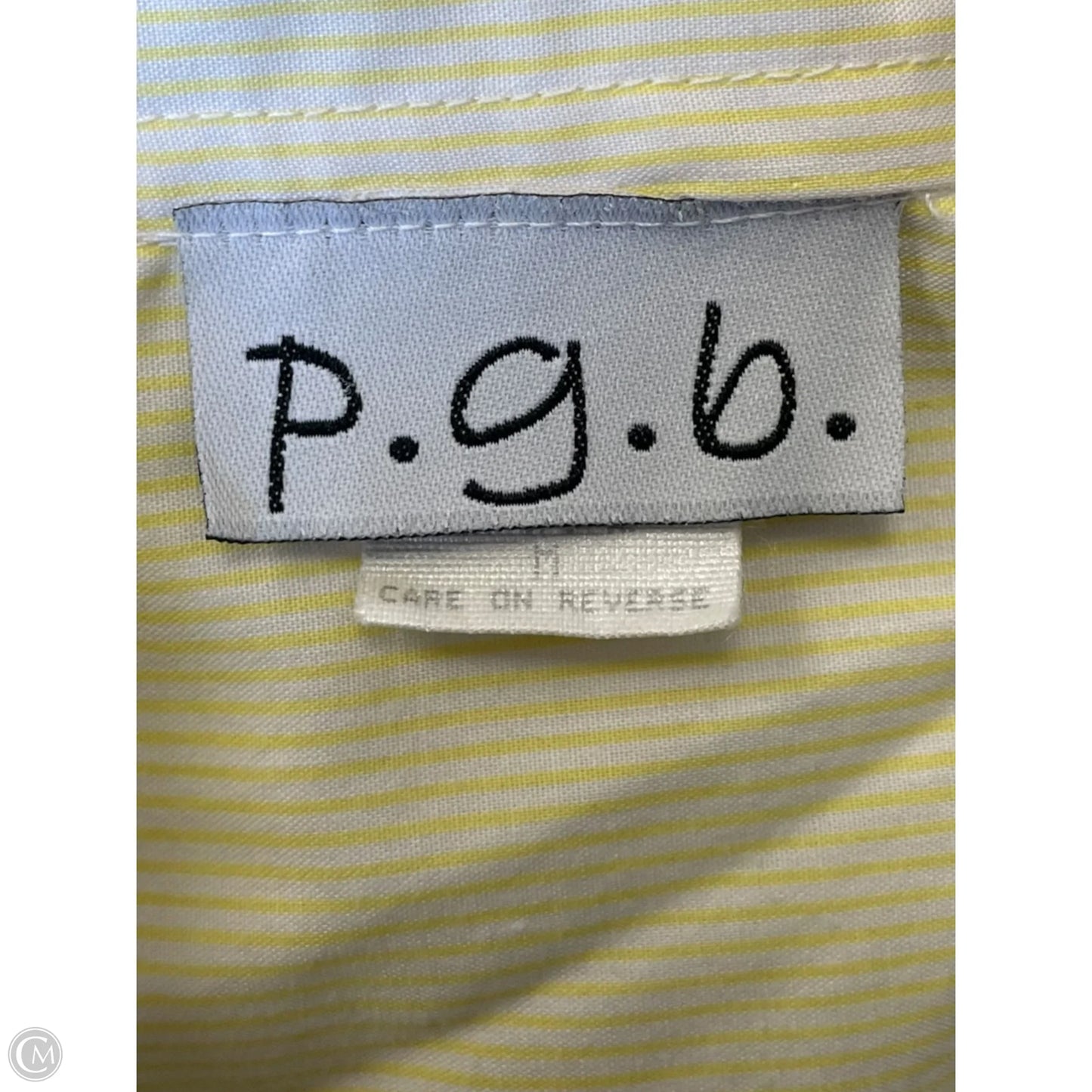 Top Long Sleeve By Clothes Mentor In White & Yellow, Size: M