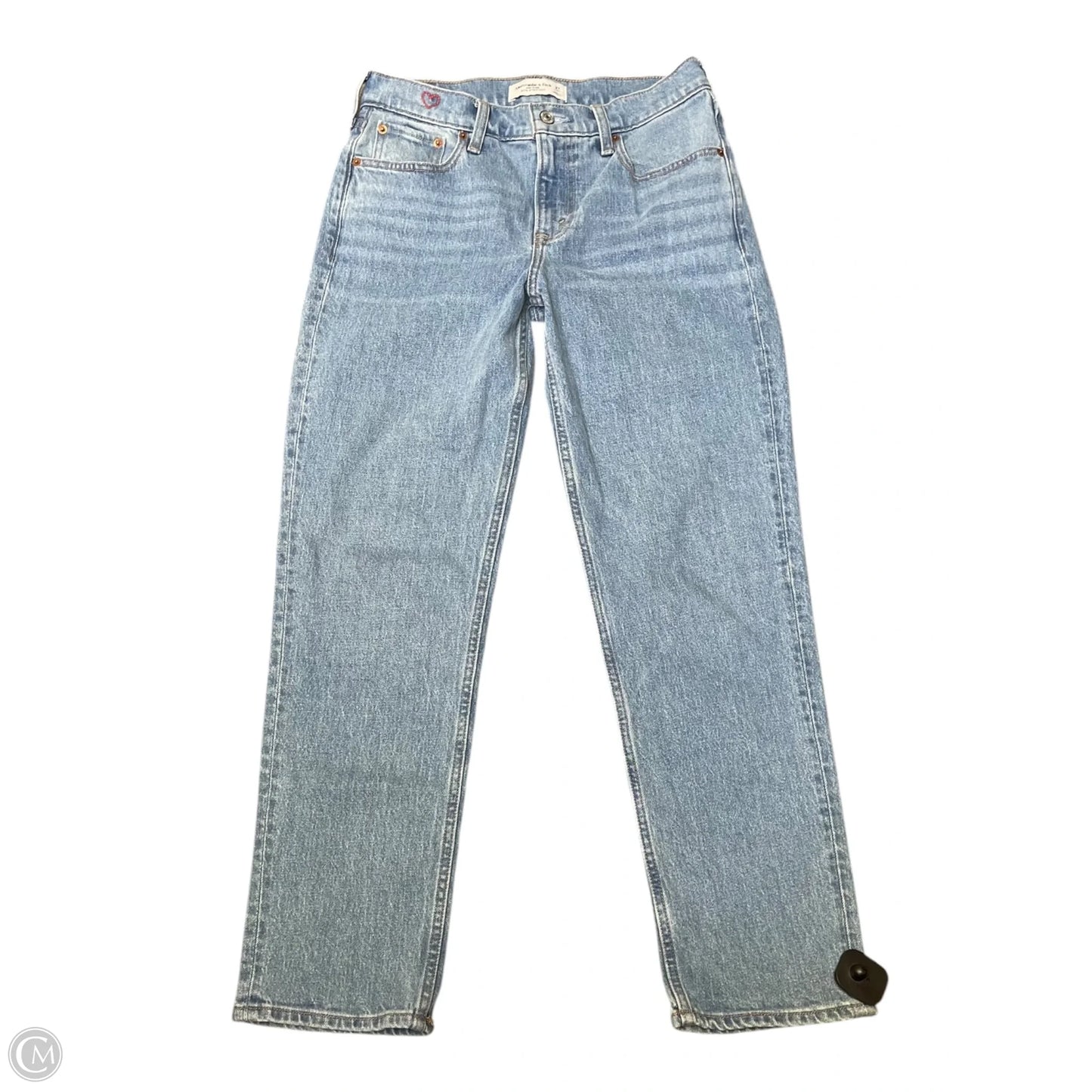 Jeans Straight By Abercrombie And Fitch In Blue Denim, Size: 4