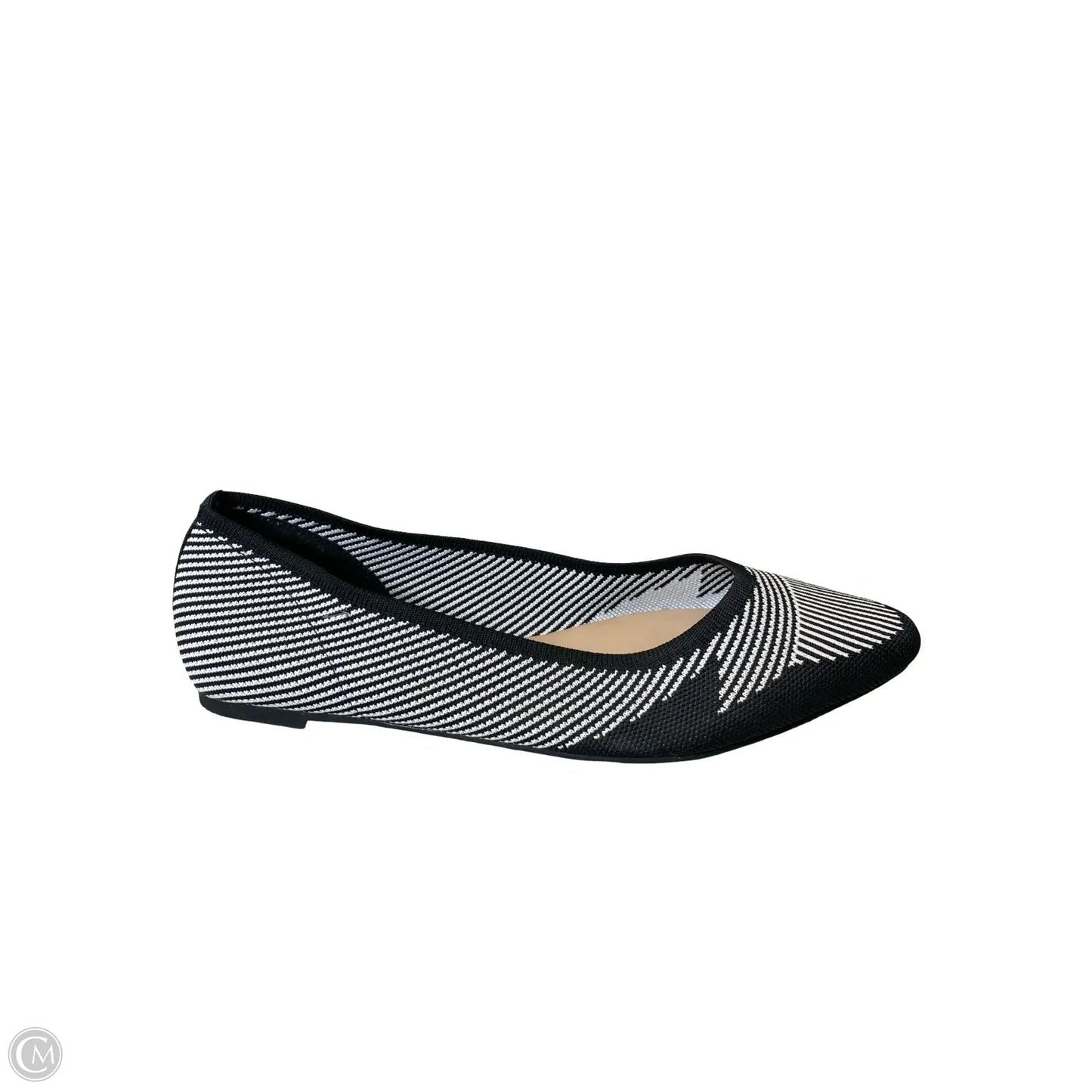 Shoes Flats By Clothes Mentor In Black & White, Size: 8.5