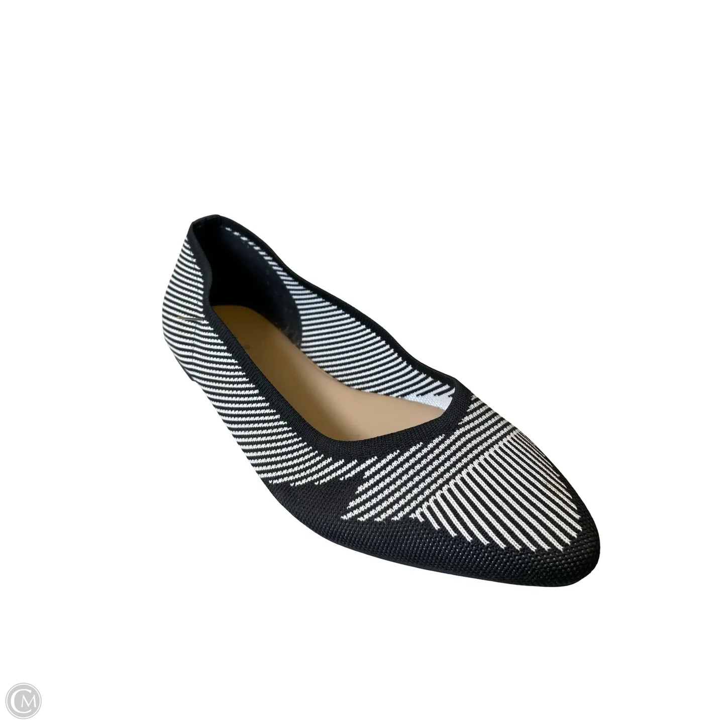 Shoes Flats By Clothes Mentor In Black & White, Size: 8.5