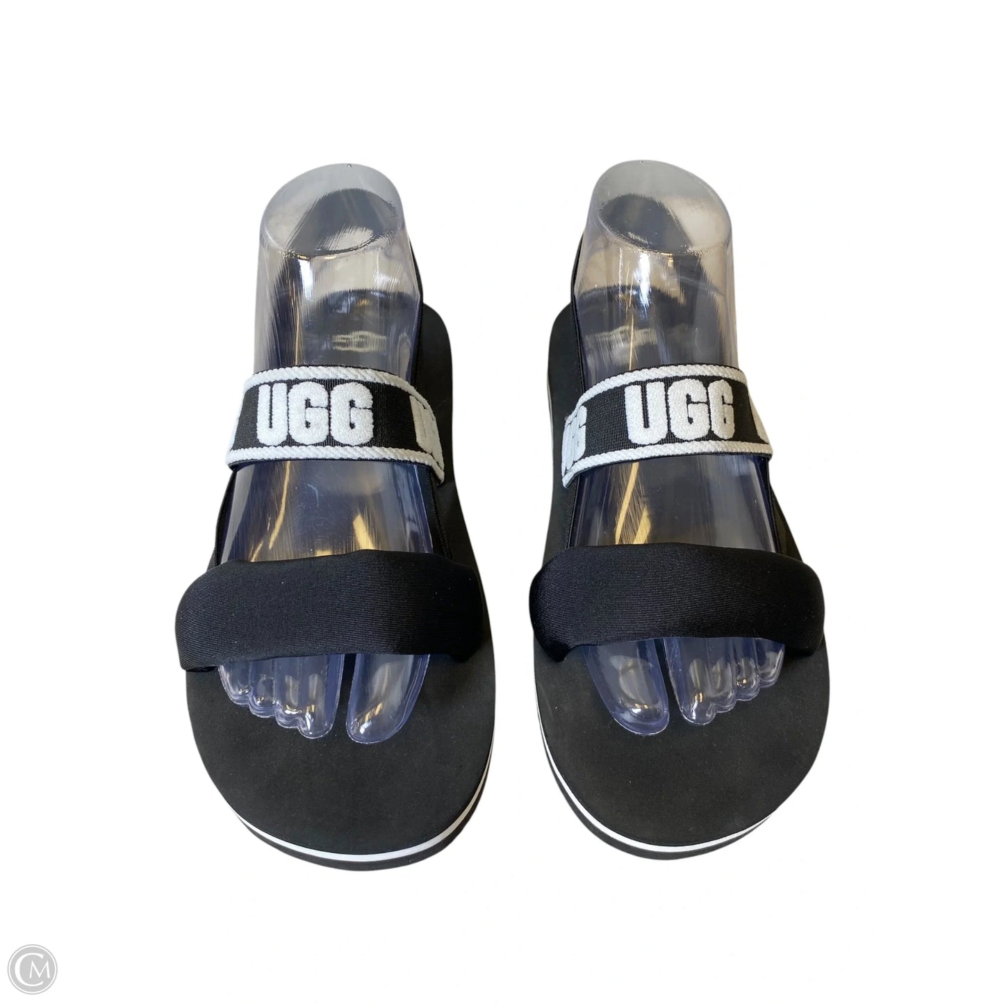 Sandals Designer By Ugg In Black & White, Size: 5