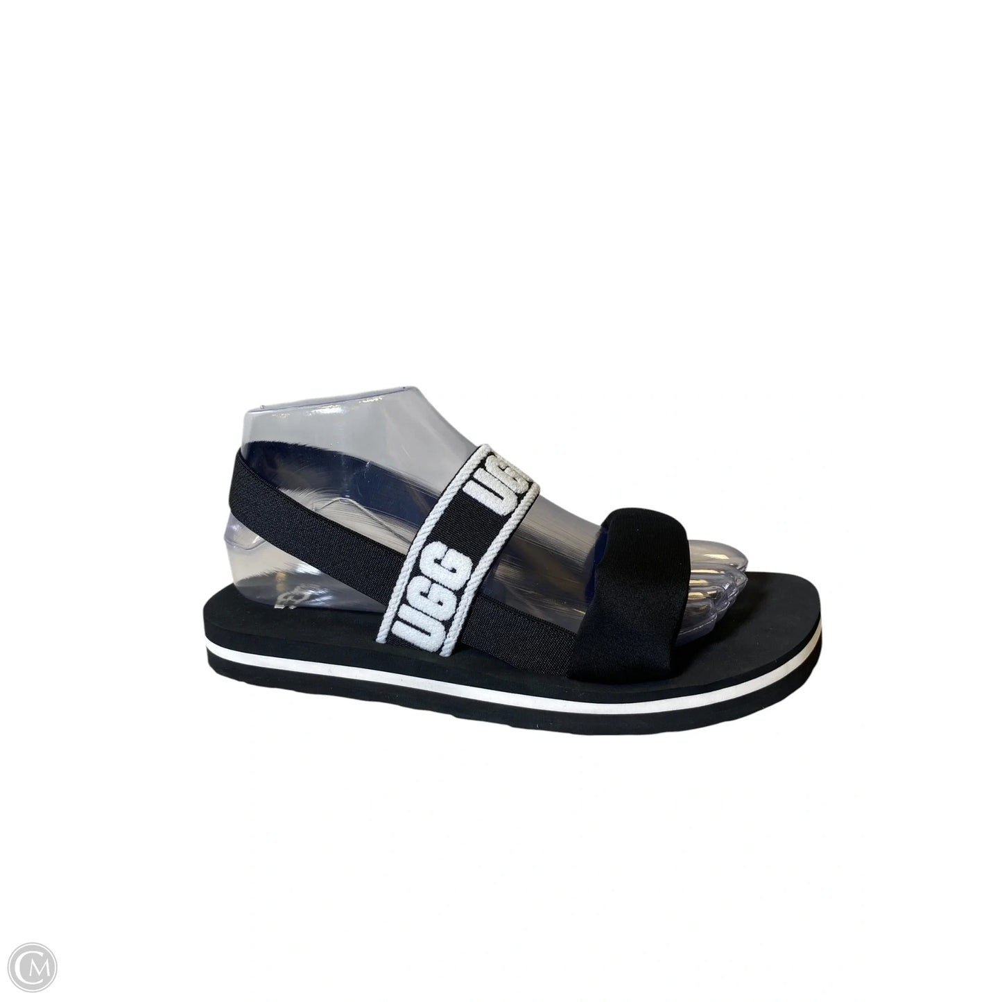 Sandals Designer By Ugg In Black & White, Size: 5