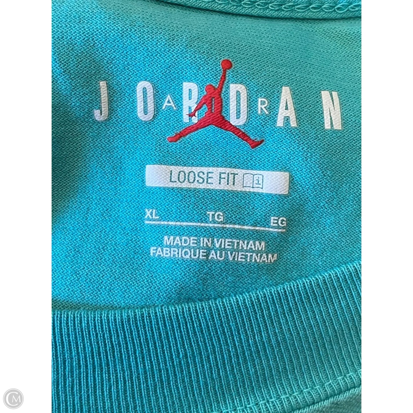 Top Short Sleeve Luxury Designer By Jordan In Teal, Size: Xl