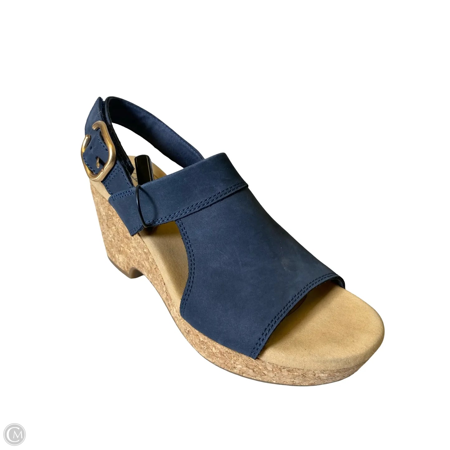 Shoes Heels Wedge By Clarks In Navy, Size: 9