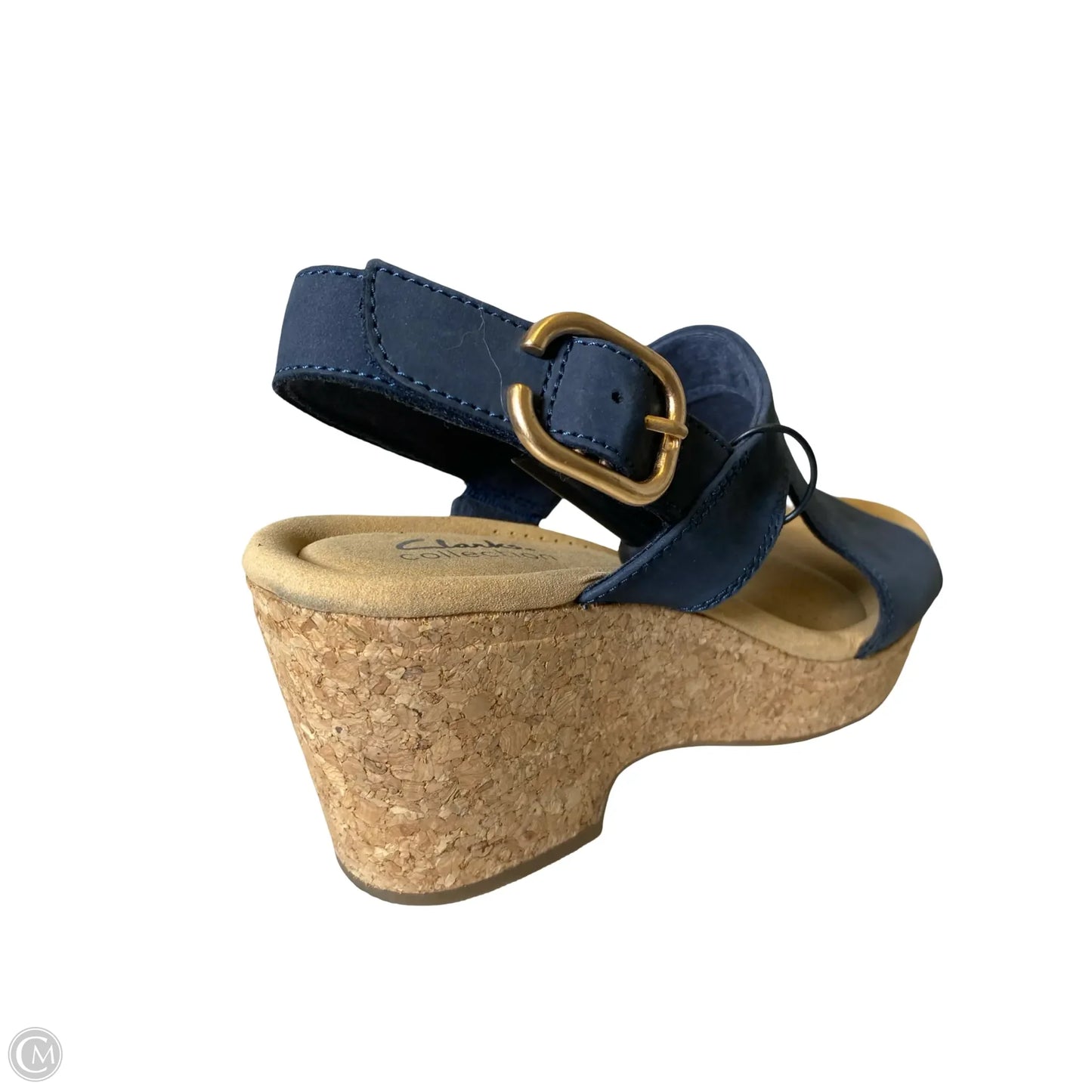 Shoes Heels Wedge By Clarks In Navy, Size: 9