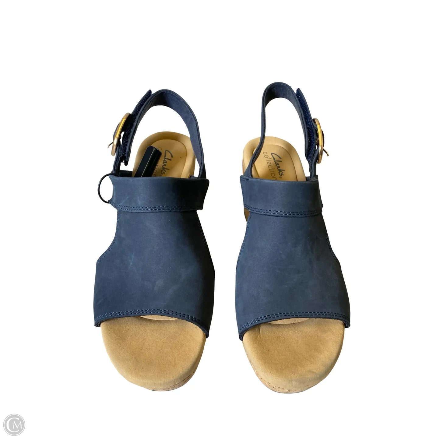 Shoes Heels Wedge By Clarks In Navy, Size: 9