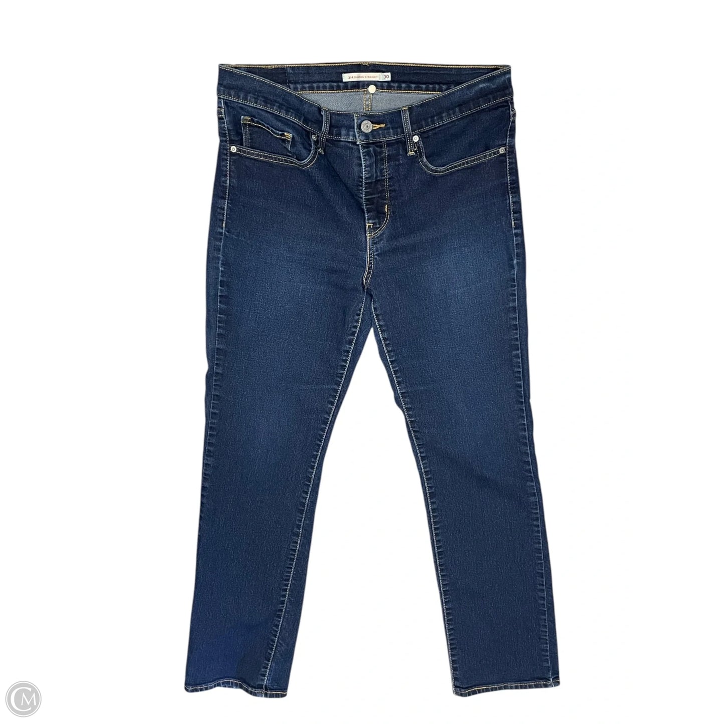 Jeans Straight By Levis In Blue Denim, Size: 10