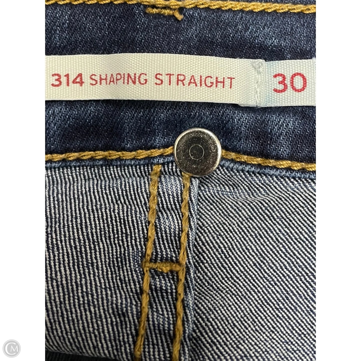 Jeans Straight By Levis In Blue Denim, Size: 10