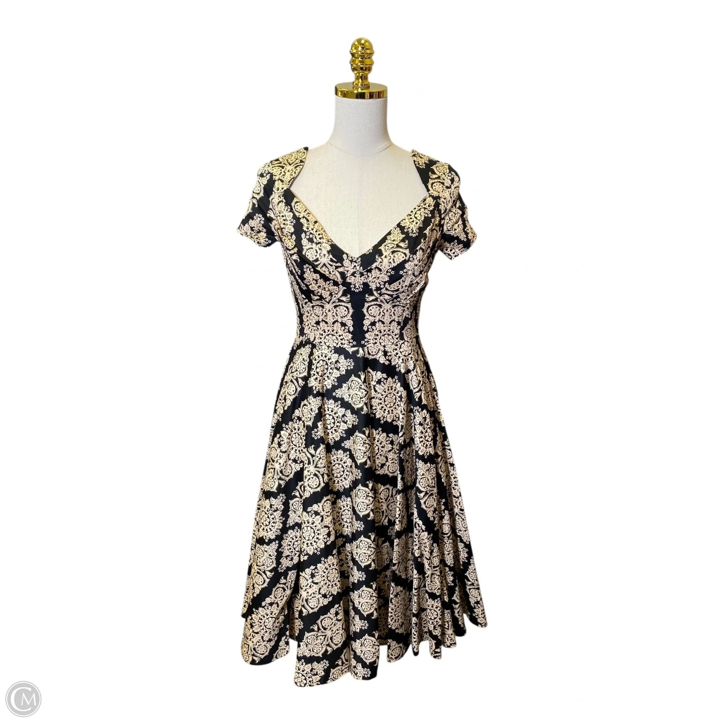 Dress Casual Midi By Clothes Mentor In Black & Brown, Size: S