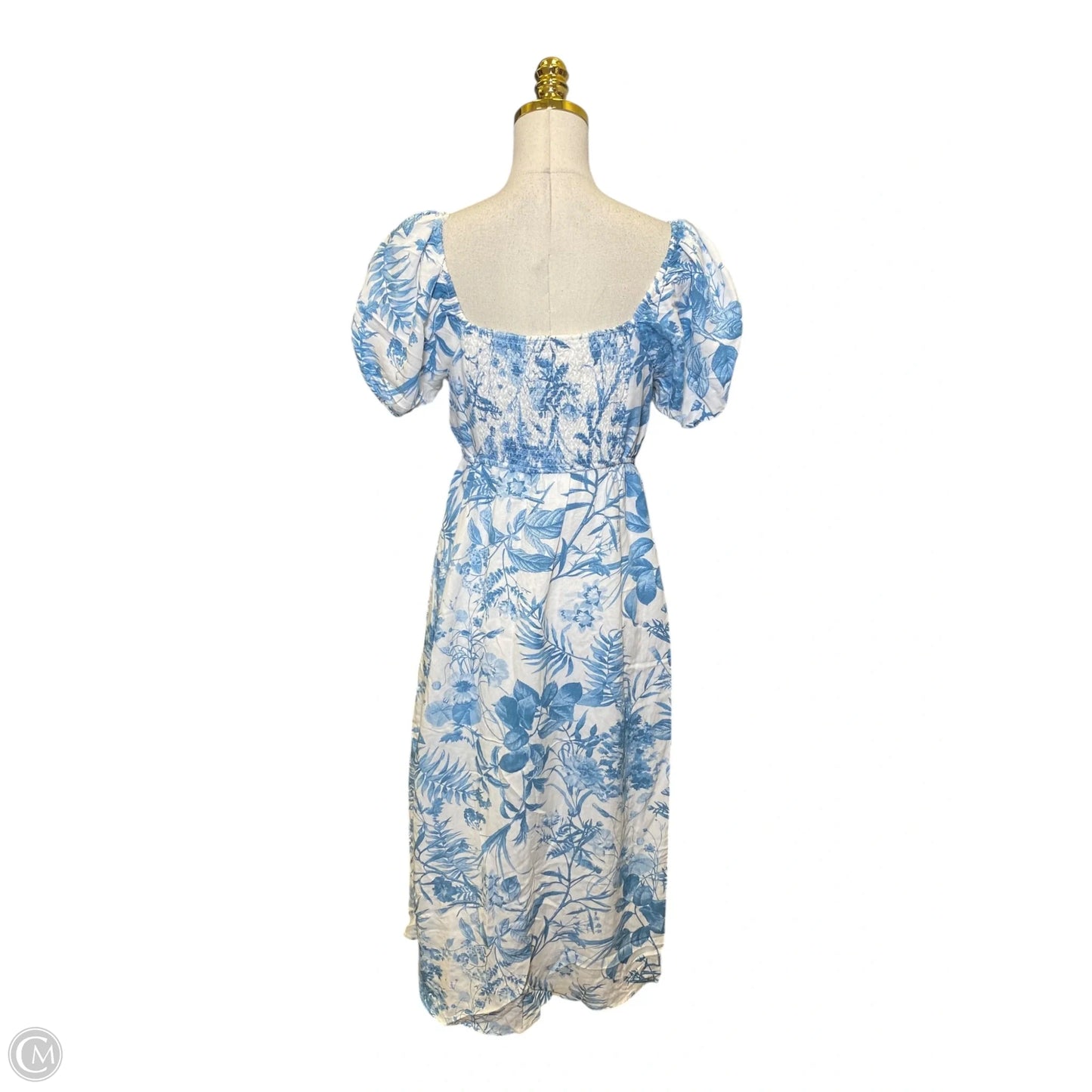 Dress Casual Midi By Sweet Wanderer In Blue & White, Size: M