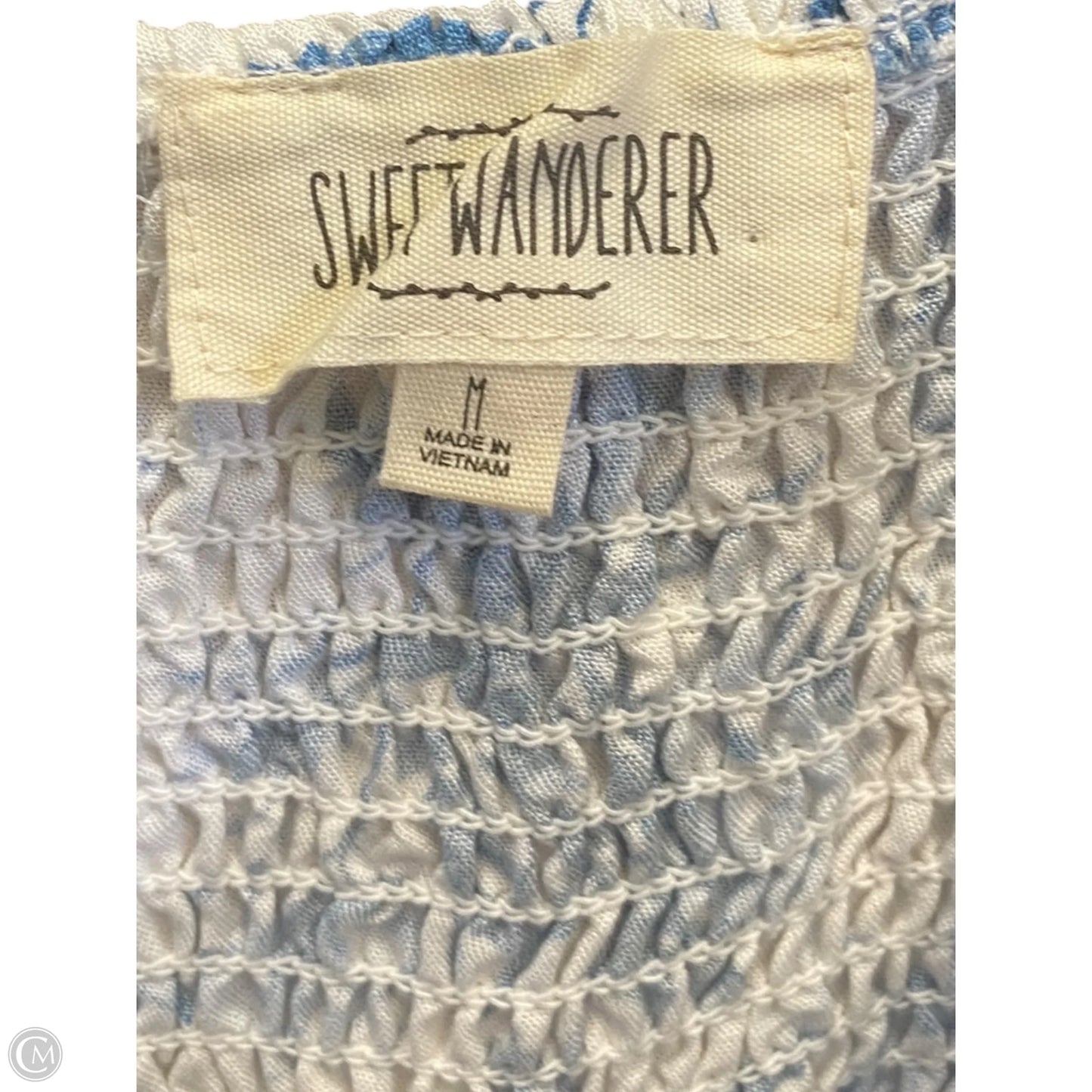 Dress Casual Midi By Sweet Wanderer In Blue & White, Size: M