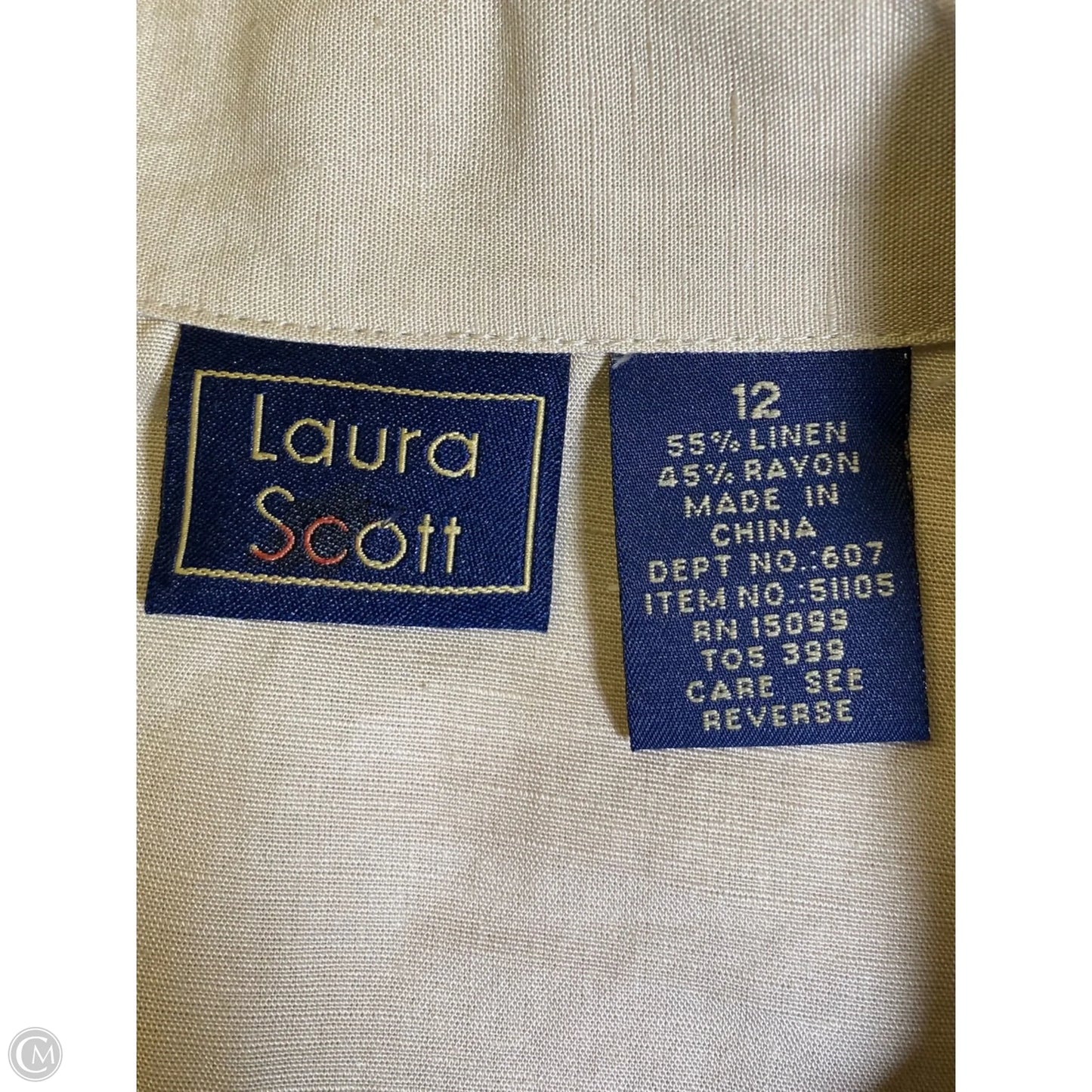 Pants Set 2pc By Laura Scott In Beige, Size: 12