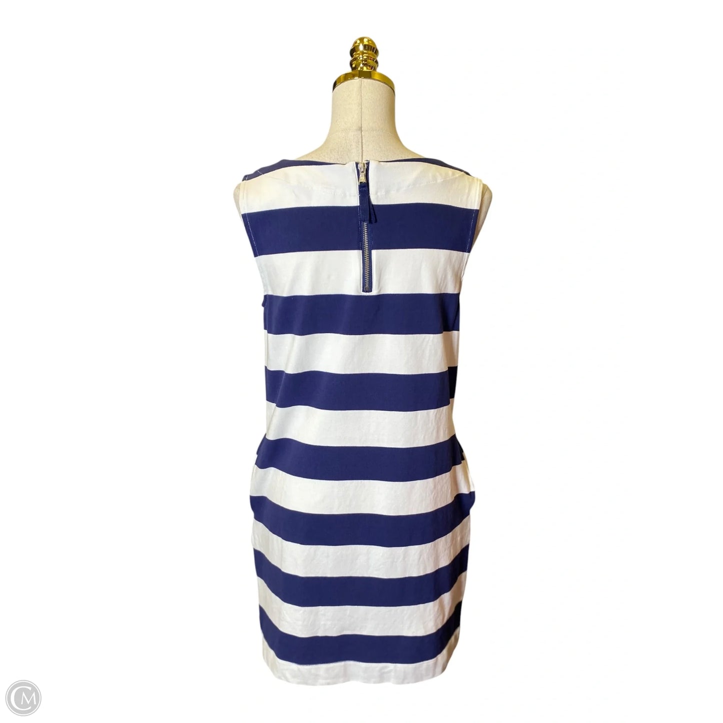 Dress Casual Midi By Vineyard Vines In Blue & White, Size: M