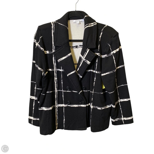 Blazer By Chicos In Black & White, Size: L